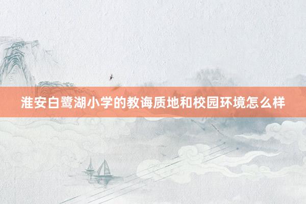 淮安白鹭湖小学的教诲质地和校园环境怎么样