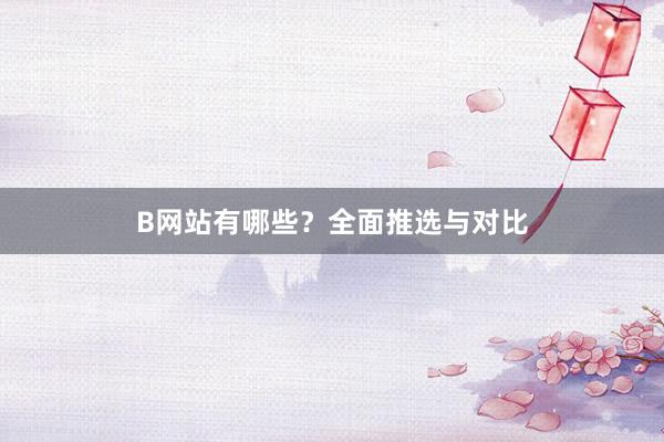 B网站有哪些？全面推选与对比